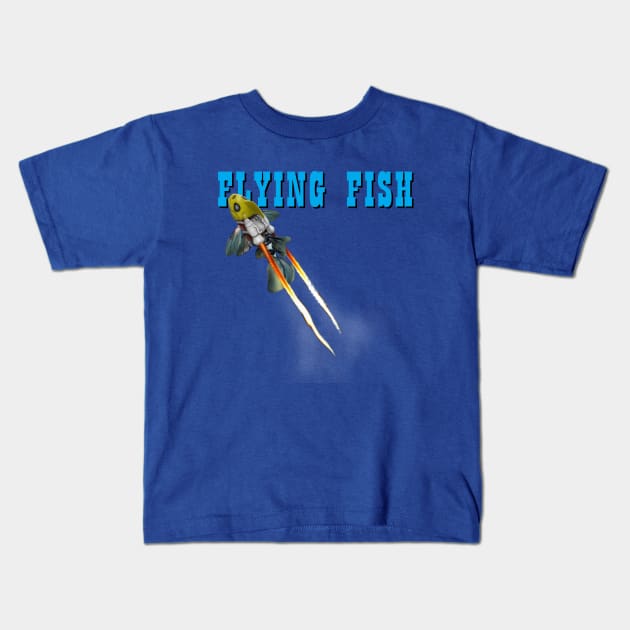 Flying Fish Funny The Rocketeer Retro Vintage 90's Movie Parody Kids T-Shirt by BoggsNicolas